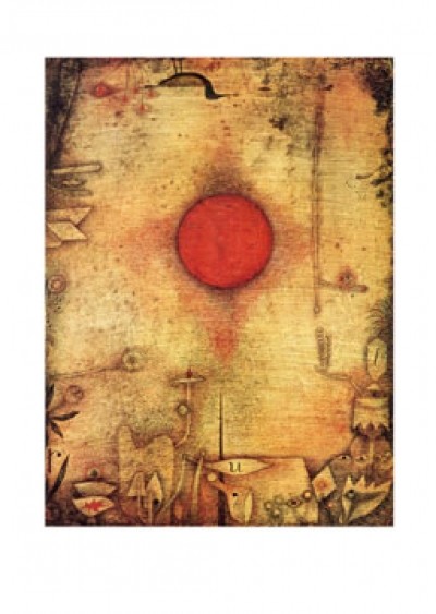 Paul Klee, Ad Marginem (Malerei, Landschaft, Tiere, Vögel,  Sonne,  Primitivismus, Klassische Moderne, indigen, Schlafzimmer, Wohnzimmer, Arztpraxis, Büro, bunt)