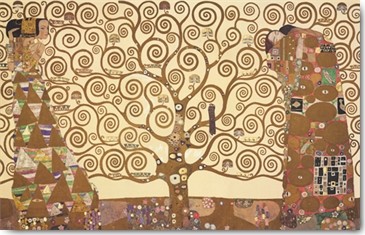 Gustav Klimt, Der Baum des Lebens (Wunschgröße, Klassische Moderne,dekorativ, Jugendstil, Japonismus, Eros&People, Frau, Mann, Umarmung, Erwartung, Lebensbaum, Baum, Ornamente, geometrische Formen, bunt, Wohnzimmer, Treppenhaus, Schlafzimmer,Malerei)