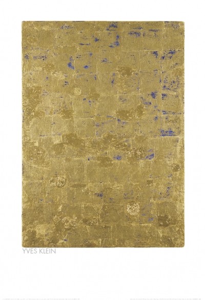 Yves Klein, MG 18, Monogold (Klassische Moderne, Malerei, Abstrakt, Nouveau Réalisme, Minimalismus, geometrische Form, Rechteck, Wohnzimmer, Büro, gold/blau)