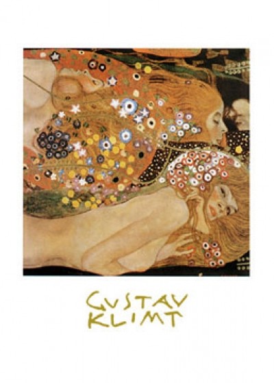 Gustav Klimt, Wasserschlangen 1904-1907 (Klassische Moderne, Wasserwesen, dekorativ, Jugendstil, Erotik, Frau, Ornamente, Akt, nackt,  bunt, Wohnzimmer, Schlafzimmer, Malerei)