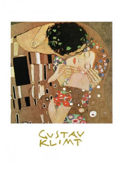 Gustav Klimt, Der Kuss (Klassische Moderne,dekorativ, Jugendstil, Eros&People, Frau, Mann, Umarmung, Erotik, Ornamente, geometrische Formen, bunt, Wohnzimmer, Treppenhaus, Schlafzimmer, Malerei)