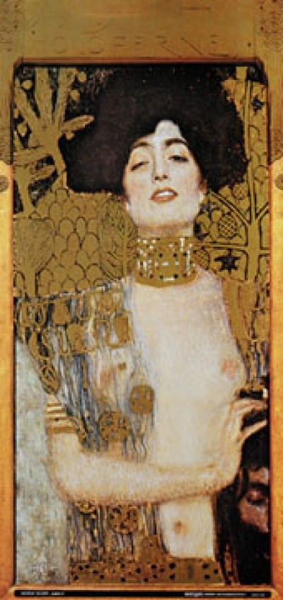 Gustav Klimt, Judith II (Klassische Moderne,dekorativ, Erotik, Akt, Jugendstil, Eros&People, Frau, Holofernes, abgeschlagener Kopf,  bunt, Wohnzimmer, Treppenhaus, Schlafzimmer, Malerei)