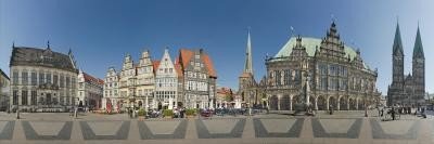 Kramer Henning, Bremen Rathausmarkt (Stadt, Gebäude, Architektur, historisch, Bremen, Rathaus, Fotokunst, Wohnzimmer, Treppenhaus, bunt)
