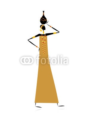 Kudryashka, Ethnic woman with jug (vektor, weiblich, afrikanisch, kultur, silhouette, gnade, ethnie, person, tribal, kanne, frau, garniert, gestalten, ethnisch, eleganze, traditionell, ornament, leute, abbildung, dekoration, entwerfen, afrika, abspecken, erwachsen, tonwaren, jung, kuns)