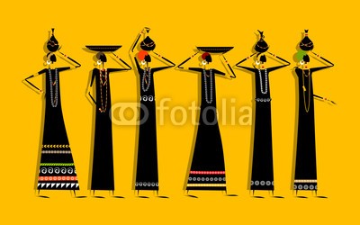Kudryashka, Ethnic women with jugs for your design (vektor, ethnisch, weiblich, leute, dekoration, entwerfen, afrikanisch, silhouette, indianer, frau, isoliert, gestalten, eleganze, traditionell, ornament, abbildung, afrika, kultur, abspecken, erwachsen, tonwaren, jung, kunst, malerei, charakter, mädche)