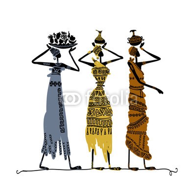 Kudryashka, Hand drawn sketch of ethnic women with jugs (vektor, afrika, frau, afrikanisch, isoliert, menschlich, kleidung, dekoration, abspecken, ethnie, charakter, tribal, ornament, life, kultur, erwachsen, sommer, leute, ethnisch, traditionell, weiblich, gestalten, asien, abstrakt, garniert, abbildung, figur)