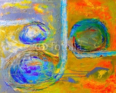 Bild mit Rahmen, Laurin Rinder, Oil Painting, Sonderleiste Holz schwarz, 20 mm, Folie (abstrakt, acryl, kunst, künstler, kunstvoll, hintergrund, hintergrund, schöner, blau, details, gold, gold, grün, öl, malerei,)