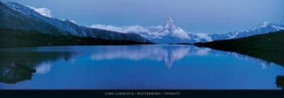 John Lawrence, Matterhorn, Zermatt (Fotografie, Landschaften, Fotokunst, Photokunst, Landschaftsfotografie, Berg, Gebirge, Berge, See, Spiegelungen, Schweiz, Wohnzimmer, Treppenhaus, bunt)