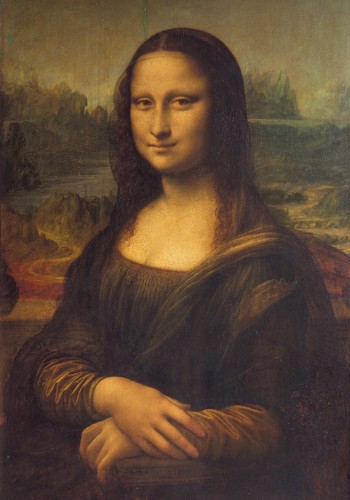 Leonardo da Vinci, Mona Lisa (Wunschgröße, Renaissance, Malerei, Portrait, La Gioconda, Frau, Kopf, Lächeln, Landschaft, Schlafzimmer, Wohnzimmer, Klassiker, bunt)