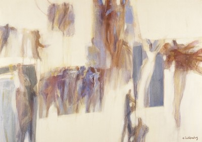 Lichtenberg André, Momente (Modern, Malerei, Aquarell, Kunst der Gegenwart & Moderne, Abstrakt, figurativ, Menschen,  bunt)