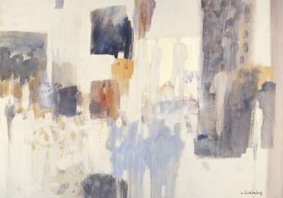 Lichtenberg André, Stationen (Modern, Malerei, Aquarell, Kunst der Gegenwart & Moderne, Abstrakt, figurativ, Menschen, bunt)