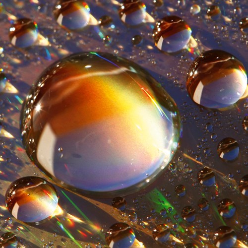 Lily Andrea Seidel, Rainbow Spectrum (Wassertropfen, Wasser, Makro, Nahaufnahme, modern, Farbspektrum, Wohnzimmer, Badezimmer, Treppenhaus, Wunschgröße,  Fotokunst, bunt)