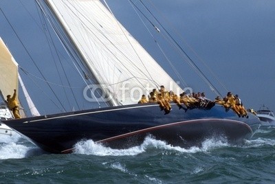 linous, America´s Cup Jubilee / Cowes (regatta, gespann, segelsport, boot, schiff, crew, display, gischt, meer, gel)