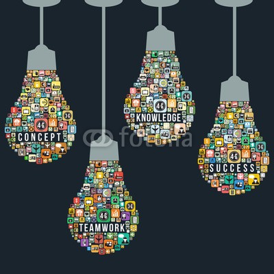 littlestocker, Light bulb design from icons infographics, vector format (erkenntnis, erfolg, konzept, business, ideen, glühbirne, ausbildung, vektor, technologie, innovation, hintergrund, licht, strategie, planes, wissenschaft, bibliothek, elektrisches licht, diagramm, kreativität, brainstorming, finanz-, universitä)