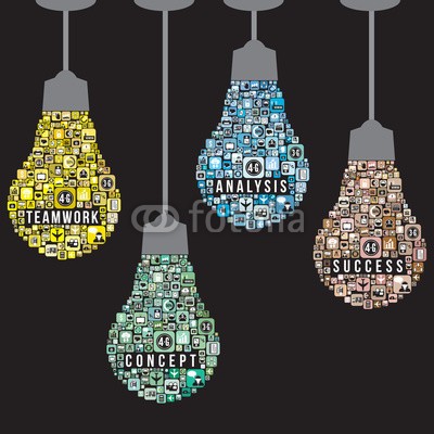 littlestocker, Light bulb design from icons infographics, vector format (elektrisches licht, kreativ, zusammenarbeit, konzept, analyse, erfolg, innovation, strategie, lösung, erkenntnis, ausbildung, business, ideen, vektor, technologie, hintergrund, licht, planes, wissenschaft, bibliothek, diagramm, kreativität, brainstormin)