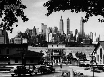 Liby, New York Island (Fotografie, Photografie, Amerika, Stadt, Architektur, Manhattan, Skyline, Oldtimer, Nostalgie, schwarz / weiß)