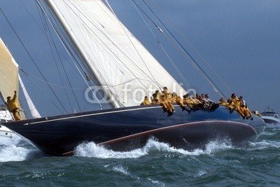 linous, America´s Cup Jubilee / Cowes (regatta, gespann, segelsport, boot, schiff, crew, display, gischt, meer, gel)
