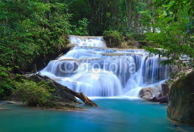 lkunl, Erawan Waterfall, Kanchanaburi, Thailand (wasser, wasserfall, fallen, siam, erstaunlich, schöner, schönheit, cascade, katarakt, sauber, kühl, flüsschen, exotisch, strömend, flüssig, laubwerk, wald, frisch, frische, grün, himmel, urwald, landschaft, leaf, natur, paradise, park, pflanz)