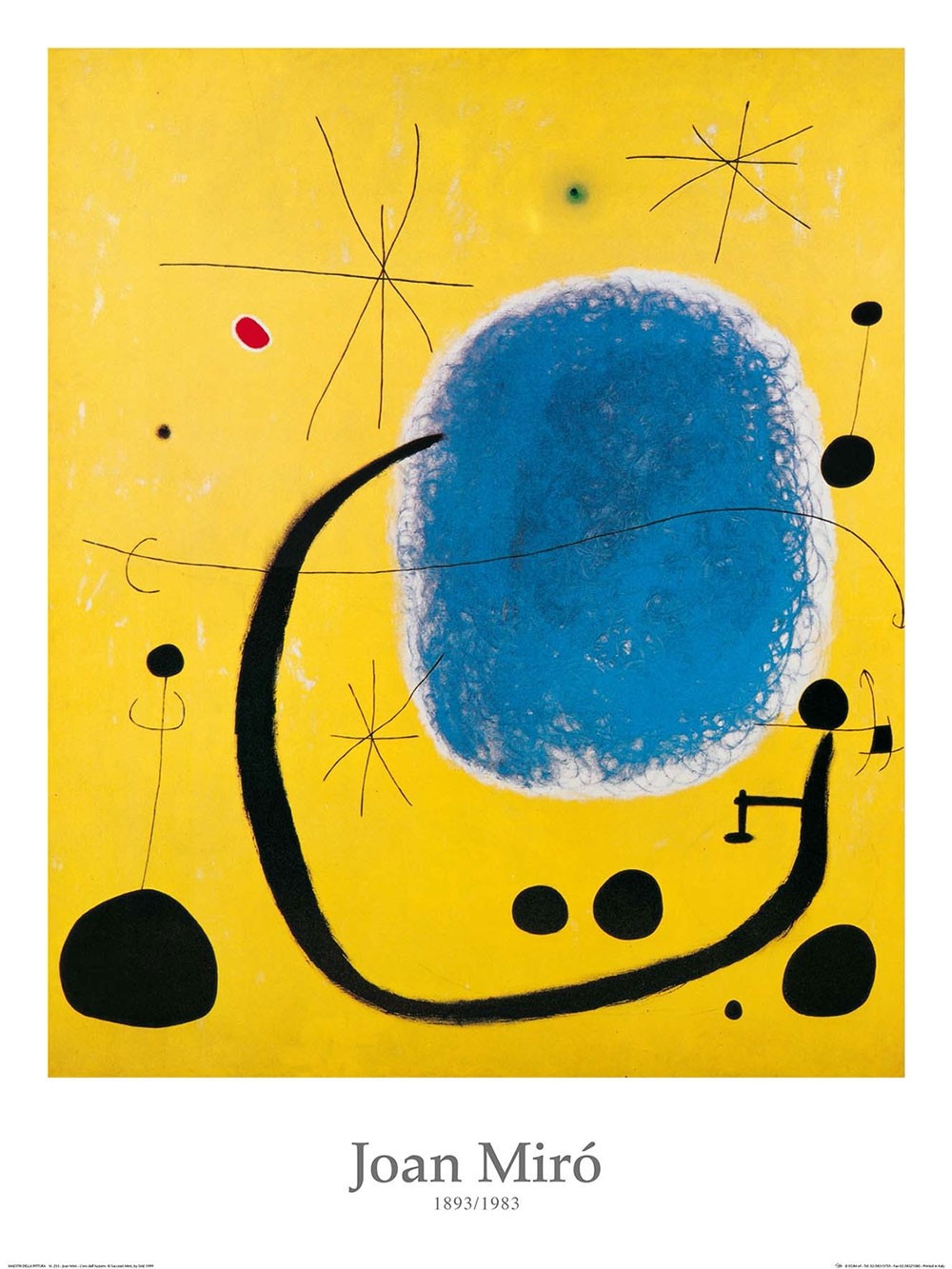 Joan Miro, L\'oro Dell\'azzurro (Abstrakte Malerei, amorphe Formen, Muster, Ornamente,  Wohnzimmer, Treppenhaus,  Klassische Moderne, Malerei, bunt)