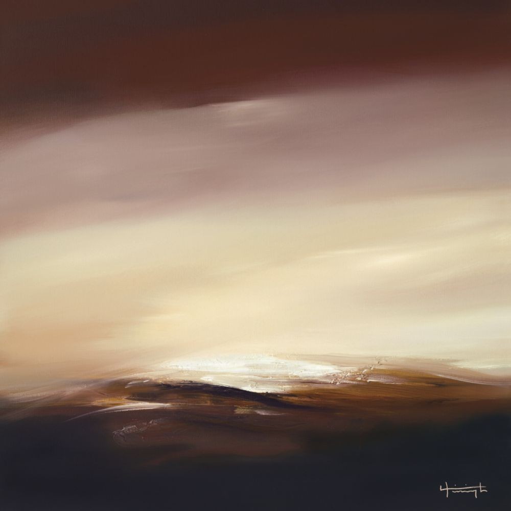 Lynne Timmington, Endless Dreams II (Malerei, abstrakt, Landschaften, Meeresbrise, Meer, Horizont, Küste, Strand, Himmel, Wolken, Büro, Business, Schlafzimmer, Wohnzimmer, rost / rot / rosa)