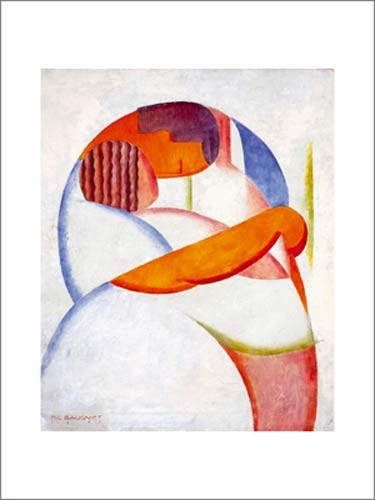M-Louis BAUGNIET, Le baiser, 1925 (Geomtrische Formen, Liebespaar, Umarmung, Kuss, plakativ, abstrahiert, Wohnzimmer, Treppenhaus, Schlafzimmer, bunt)