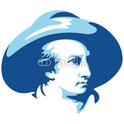 maconga, Goethe Portrait (Persönlichkeiten,Mann,Portrait,Johann Wolfgang von Goethe,Büro,Soziale Einrichtungen,blau)