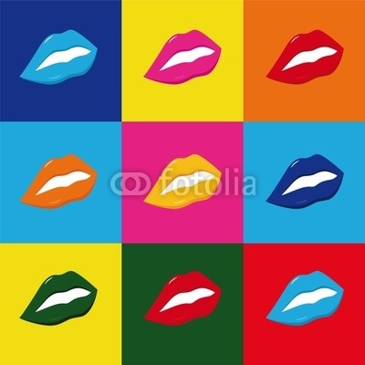 maconga, pop art lippen (Pop Art,Lippen,Jugendzimmer,Soziale Einrichtungen,bunt)