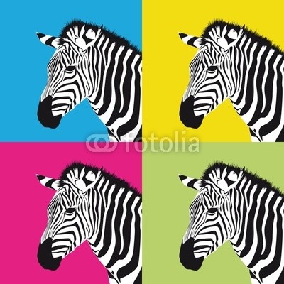 maconga, pop art zebra (Pop Art,Tiere,Zebras,Kinderzimmer,Soziale Einrichtungen,bunt)