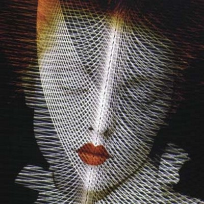 Manrov, CashaX-2 (Figurativ, Modern, People & Eros, Frau, Gesicht, Harlekin Treppenhaus, Wohnzimmer, Grafik, Wunschgröße, bunt)