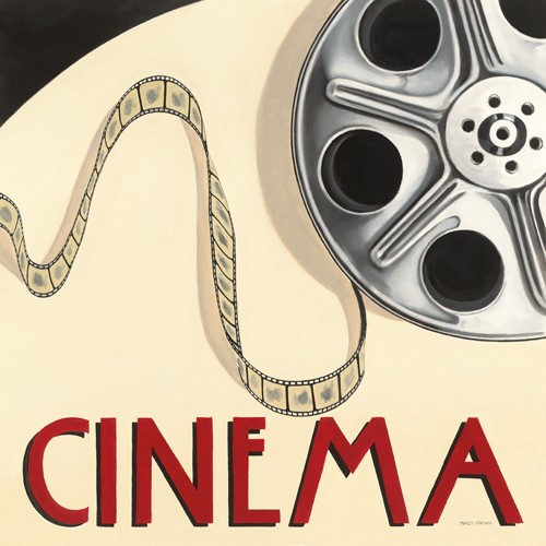 Marco Fabiano, Cinema (Wunschgröße, Plakatkunst, Retro, Nostalgie, Kino Film, Filmrolle, Gastronomie, Café, Bistro, Jugendzimmer,  schwarz / weiß / rot)