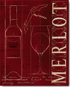 Marco Fabiano, Wine Blueprint II v.2 (Grafik, Flasche, Weinflasche, Rotwein, Korkenzieher, Weinglas, Merlot,  Gastronomie, Bistro, Esszimmer, Küche, rot)