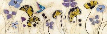 Marilyn Robertson, Topaz I (Malerei, Blumenmuster, Blumen, Blüten, Knospen, floral, dekorativ, Schlafzimmer, Treppenhaus, Wohnzimmer,  bunt)