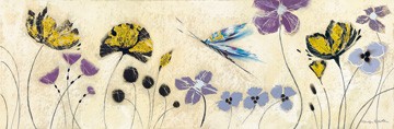 Marilyn Robertson, Topaz II (Malerei, Blumenmuster, Blumen, Blüten, Knospen, floral, dekorativ, Schlafzimmer, Treppenhaus, Wohnzimmer,  bunt)