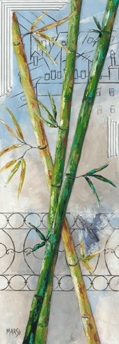 Marso, 3 Bambous (Moderne Malerei,Bambus, drei Bambusstangen, abstrakter Hintergrund, dekorativ, Wohnzimmer, Esszimmer, Treppenhaus, Wunschgröße, bunt)