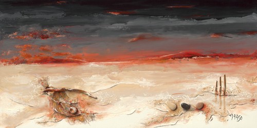 Marso, Plage océane (Moderne Malerei, Meer, Sandstrand, Strand, Ozean, abstrakter Hintergrund, dekorativ, Wohnzimmer, Esszimmer, Treppenhaus, Wunschgröße,  bunt)