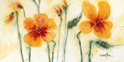 Marthe, Les Pensées VII (Blumen, Stiefmütterchen, Malerei, Aquarell, Wohnzimmer, Treppenhaus,  Esszimmer, zeitgenössisch, bunt)
