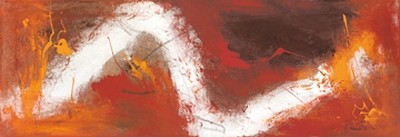 Martina Chardin, Kongo (Abstrakte Malerei, Afrika, weiße Schlangenlinie, Welle, Farbfelder, Business, Büro, Wohnzimmer, Erdtöne, Wunschgröße)