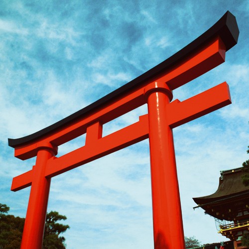 Matthias Weber, Tori I (Wunschgröße, Fotografie, Asien, Japan, Kyoto, Shintō-Schrein, Fushimi Inari, Tor, Schrein, Eingang, Wohnzimmer, rot / bunt)