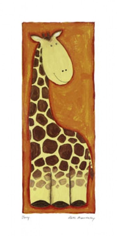 Kate Mawdsley, Jerry (Kinderwelten, Giraffe, Tier, naiv, lustig, niedlich, Kinderzimmer, Malerei, bunt)