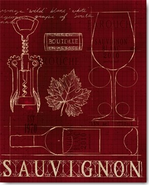 Marco Fabiano, Wine Blueprint IV v.2 (Grafik, Flasche, Weinflasche, Weißwein, Korkenzieher, Weinglas, Sauvignon, Gastronomie, Bistro, Esszimmer, Küche, rot)