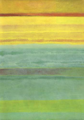 Marie C. WATTIN, 1672/06/06 (Abstrakt, Abstrakte Malerei, Farbenspiel, diffus, verschwommen, modern, Wohnzimmer Büro, Business, grün/gelb)