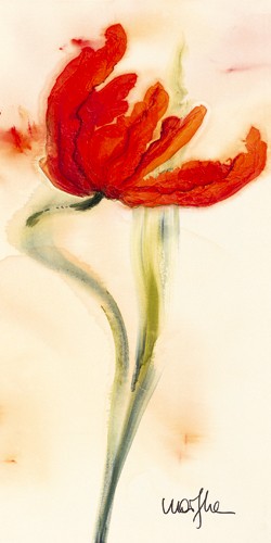 Marthe, Tulipe I (Tulpen, Blütenblätter, Blüten, Sommer, Wohnzimmer, Treppenhaus,  Esszimmer, zeitgenössisch, Wunschgröße, bunt)