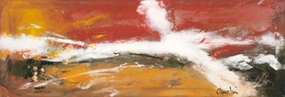Martina Chardin, Massai (Abstrakte Malerei, Afrika, weißes Kreuz, Farbfelder, Business, Büro, Wohnzimmer, Erdtöne, Wunschgröße)