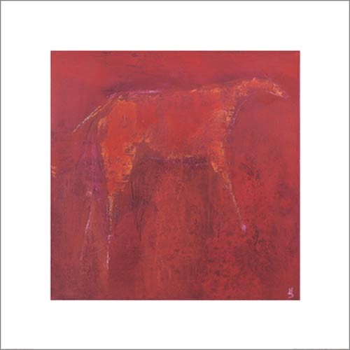 Mechthild SECK, Untitled, 2006 (Abstrakt, Abstrakte Malerei, Farbfelder, Pferd, figurativ, Schemen, diffus, modern, Büro, business, Wohnzimmer, Treppenhaus, Arztpraxis, rot/orange)