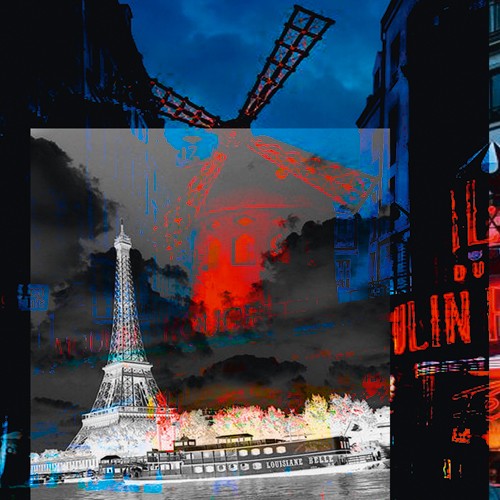 Mereditt.f, Paris Moulin Rouge (Städte und Gebäude, Architektur, Paris, Eifelturm, Moulin rouge, Cabaret, Mühle, Fotokunst, modern, Wohnzimmer, Büro, Jugendzimmr, Wunschgröße, bunt)