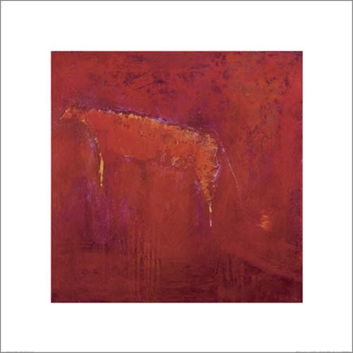 Mechthild SECK, Untitled, 2006 (Abstrakt, Abstrakte Malerei, Farbfelder, Kuh, figurativ, Schemen, diffus, modern, Büro, business, Wohnzimmer, Treppenhaus, Arztpraxis, rot/orange)