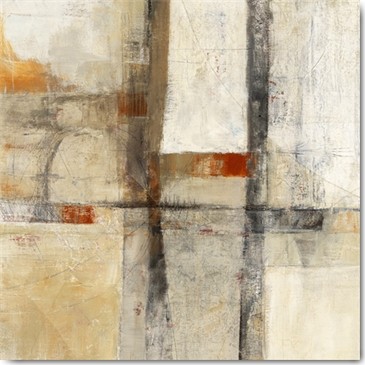 Mike Schick, Aerial View I (Abstrakt, Malerei, Farbfelder, Linien, Kunst der Gegenwart & Moderne, Wohnzimmer, Büro, Treppenhaus, Wunschgröße, beige/grau)