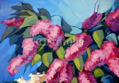 Mikhail Zahranichny, lilac flowers, painting by oil on canvas,  illustration (malerei, kunst, blume, blumenstrauss, erbluhen, zeichnung, abbildung, bilder, künstler, canvas, blütenblätter, busch, ausreisen, verzweigt, flieder, stilleben, strukturen, hintergrund, dekorativ, haus, interieur, behaglichkeit, stil, stylish, moder)