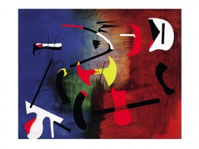 Joan Miro, Peinture (Abstrakte Malerei, amorphe Formen, Muster, Ornamente,  Wohnzimmer, Treppenhaus,  Klassische Moderne, Malerei, bunt)
