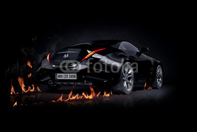 -Misha, Black sports car. Non-branded car design. (Wunschgröße, Fotokunst, Auto, Coupé, Sportwagen, Design, Karrosserie, Design, Flammen, Feuerstuhl, Technik, Fahrzeug, Luxus, chic, schnell, Automobil, Büro, Autowerkstatt, schwarz)